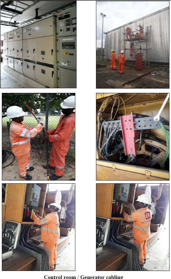 Control room and generator cabling works