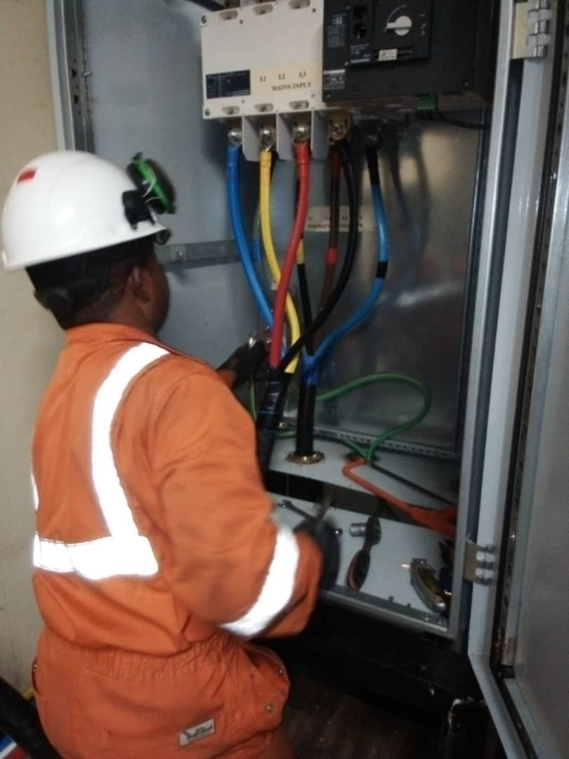 Engineer wiring LV distribution panel