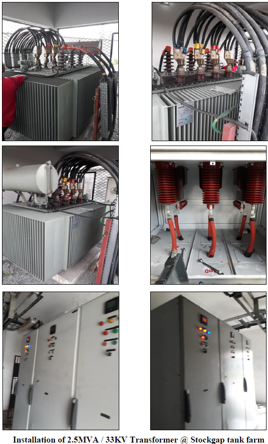 2.5MVA 33KV transformer at Stockgap tank farm